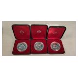3- Canadian Silver Dollars 1979