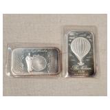 2- 1 Troy Oz. Silver Bars