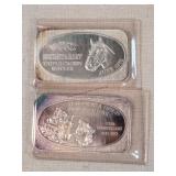 2- 1 Troy Oz. Silver Bars
