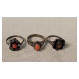 3- Vintage Un-Marked Rings