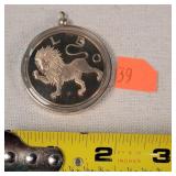 Franklin Mint Leo Zodiac Lion Medallion Pendant