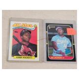 2- Kirby Pucket & 1-Bo Jackson Baseball Cards