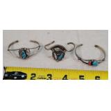 3- Vintage Turqoise Wrist Bands