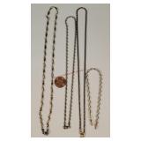 925 Silver Necklaces & Wristband - 16 Grams