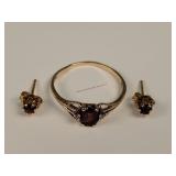 10KP FO SCH Gold Ring 1.15g & 14K Studs