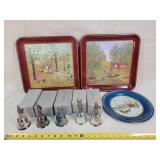 Franklin Mint Trays & Bells