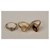 3- Size 6.5 Rings - Plated / No Mark