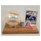Pete Rose Signed Baseball & Card