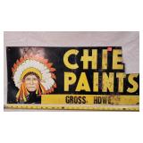 2 Sides Chief Paints Tin Sign 28"w