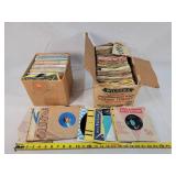 Many Vintage 45 RPM Music Records