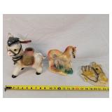 Chalk Donkey, Horse, & Horse Wall Hanging