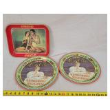 3- Vintage Tin Coca-Cola Trays