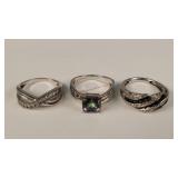 Sterling Silver Rings - 10.2 Grams - Size 6.5