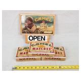 Camel Cigarette Open Sign & 150 Books of Matches