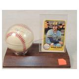 Gorman Thomas Signed Baseball & Card