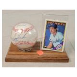 Greg Brock Signed Baseball & Card