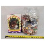 Bucket of Toy Horses & Micky the Monkey