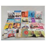Many Vintage 45 RPM Music Records