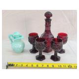 Ruby Red Decanter & Glasses