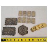 Coca-Cola Belt Buckels, Bars, & Tokens