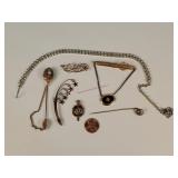 Vintage Pins, Necklace, & More