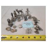 14 Pieces of Pewter Figurines