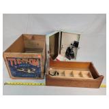 Microscope & Wooden Boxes