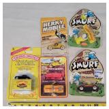 Smurf, Herky,  & Other Toy Vehicles