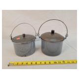 2- 6.5" Enamel Lunch Pails
