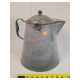 Gray Enamel Teapot 12" Tall