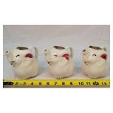 3- Shawnee Pottery elephant creamers
