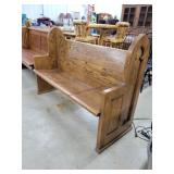 Vintage Oak Church Pew 57" Wide