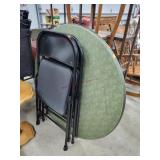 40" Round Card Table & 2 Folding Chairs