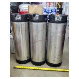3- 5 gallon ball lock Cornelius kegs - 25" Tall
