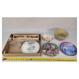 7" Roseville Sponge Bowl, Bonanza Plate, Guitar