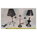 2- Tin Lamps & Candle Holder