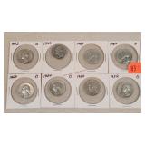 8- Silver Washington Quarters