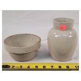 Stoneware Snuff Jar & 5" Shoulder Jug