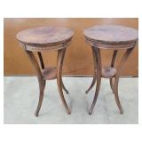 2 Wooden Lamp Stands