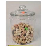 Wine Corks in Glass 9" Canister