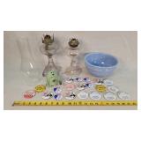 Pins, Kerosene Mix Match Lamps, Stoneware Bowl