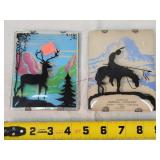 2- 4x5 Old Advertising Silhouette Pictures