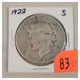 1922-S Silver Peace Dollar