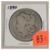 1890 Morgan Silver Dollar