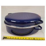 15" Blue Enamel Roaster
