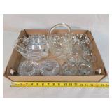 Clear Glass Basket, Mugs, Candle Holders