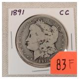 1891 Carson City Morgan Silver Dollar