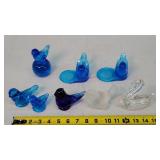 Art Glass Blue & Other Birds - 8 Pieces