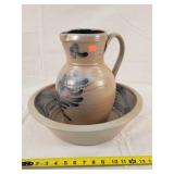 1990 Rowe Potter Water Basin & Pitcher