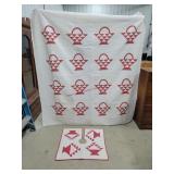 Vintage 70" x 72"Hand Quilted Quilt